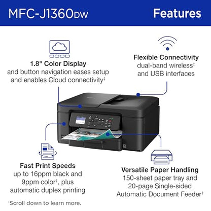 Brother Color Inkjet MFC-J1360DW 1200 x 6000 dpi ADF, Duplex, Wireless