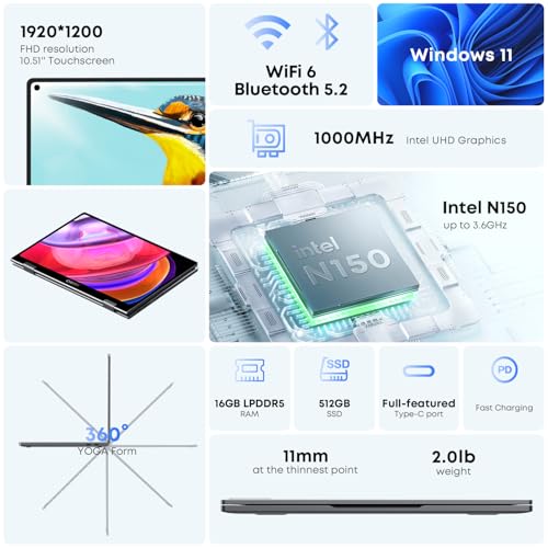 CHUWI MiniBook X 10.51" 1920 x 1200 Touchscreen 2-in-1 Laptop