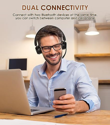 Soothielec KH53 Bluetooth Headset Noise Isolation Microphone Wireless Connectivity