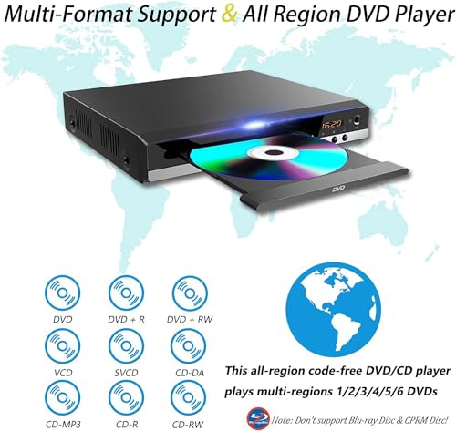 METRICSQUARE DVD Player 1080P HDMI AV Output Compact