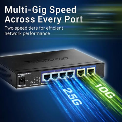 TRENDnet 6-Port 10G Switch TEG-S762 60Gbps 12V DC Black