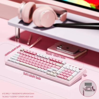 AULA 99 Key Keyboard S99 Bluetooth USB-C Water-Resistant Pink