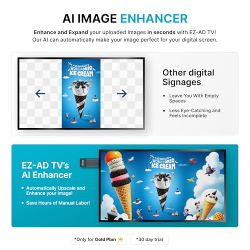 EZ-AD 4K TV Stick Digital Signage Player HDMI Wi-Fi Black