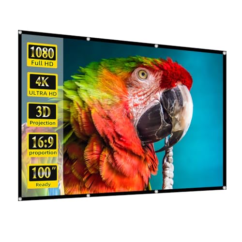 lejiada 100-inch PH-3M3U-C4ZJ Manual Projector Screen 160 Viewing Angle Glossy Polyester Wall Mount
