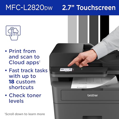 Brother MFC-L2820DW 1200 x 1200 Dots Per Inch Monochrome Multifunction Laser Printer