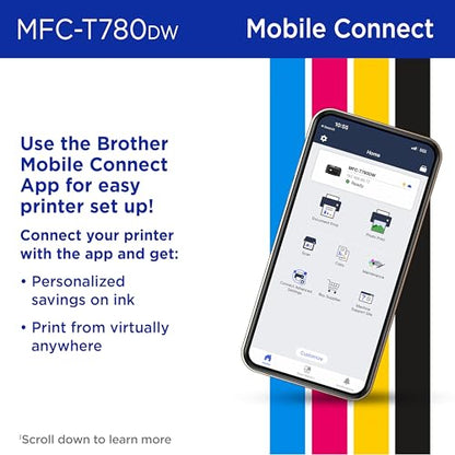 Brother 18.3 x 10.5 x 19.3 inches MFC-T780DW Ink Tank Printer