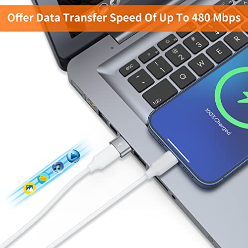 JXMOX USB-C Female to USB-A Male Adapter 4-Pack, Type C to USB Charger Converter
