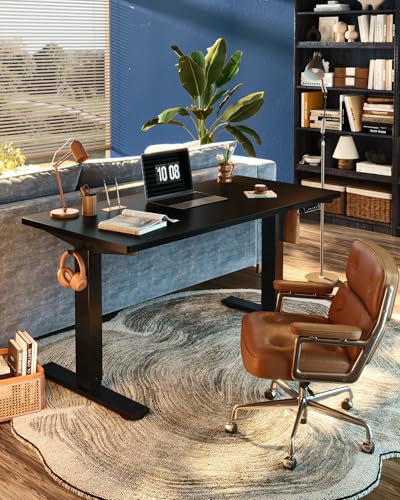 FLEXISPOT 48x24 MAH0002196 Electric Adjustable Desk, Rectangular, Modern Style, Black