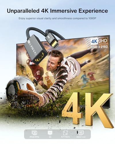IVANKY 0.65ft Mini DisplayPort to HDMI Adapter 4K@30Hz
