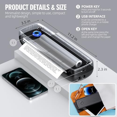Aixiqee A80aa5 Thermal Monochrome Printer 203x203 dpi Portability