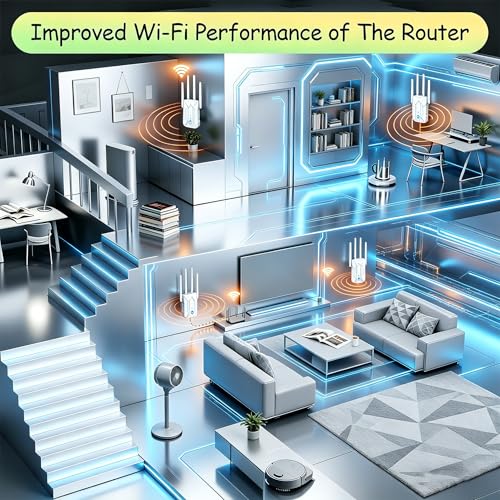 PMOODSK 1200M WiFi Extender Signal Booster 802.11b/g/n 5GHz/2.4GHz 1200 Mbps Repeater