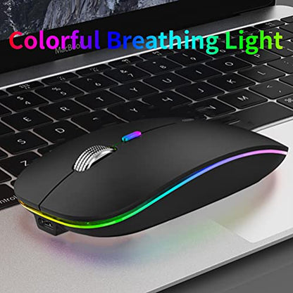 Uiosmuph 2.4G Wireless Optical Mouse G12 USB C Rechargeable Portable Computer Mice