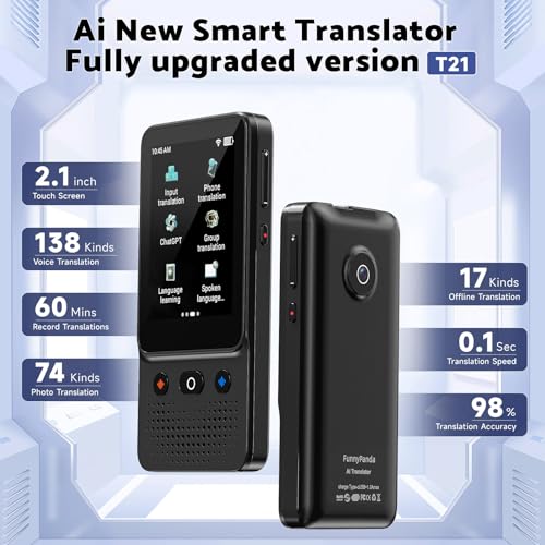 Generic Language Translator Device T21 Portable Two-Way Communication 138 Languages Compact