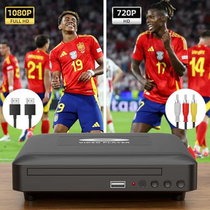 Toborher Mini HD DVD Player DVD-USV9 1080P Region Free HDMI RCA