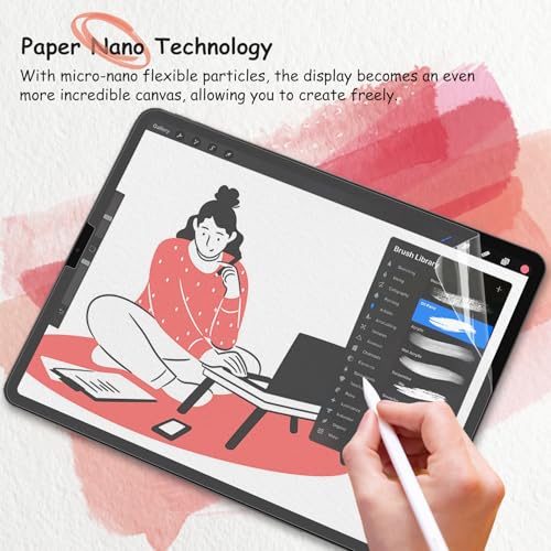 BERSEM 2 Pack Screen Protector for iPad Pro 12.9 Inch (6th/5th/4th/3rd Gen) Matte Anti-Glare Paperfeel PET Film