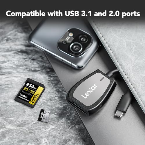 Lexar 2-Slot USB 3.2 Type-C Card Reader for SD & microSD Cards Model LRW470U-RNHNU