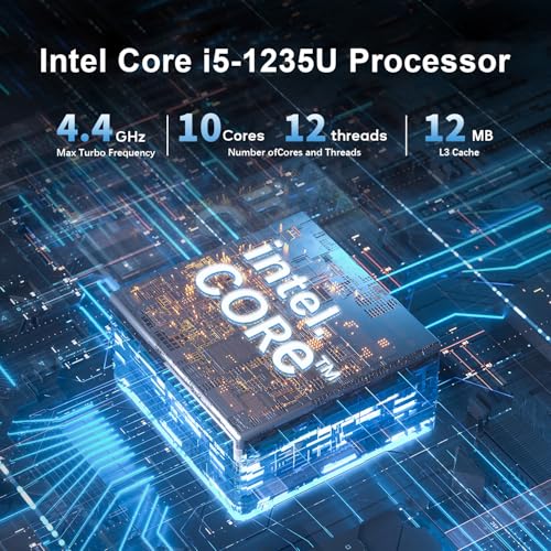 Beelink EQI12 Mini PC Intel Core i5-1235U 4K Dual Display Mini Computer