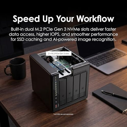 QNAP Desktop Size TS-453E-8G-US Diskless NAS 4 Bay with Intel Celeron J6412, 8GB DDR4 RAM, Dual 2.5GbE