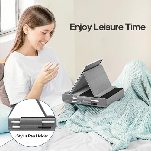 KDD Portable Tablet Pillow Stand, Compatible with Tablets and Phones, Adjustable Viewing Angle, Multi-Purpose Tabletop Mount