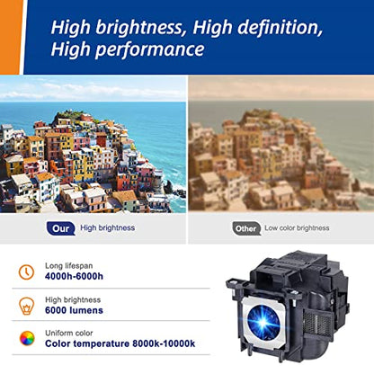 Woprolight 220V 140Wh ELP88 Projector Lamp A15 B15D 6000Lumens High Efficiency Indoor Use