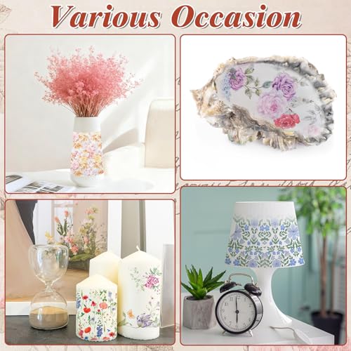 NatNarr 30 Pack Decorative Craft Napkins, 13*13 Inch, Assorted Floral Designs, G7227K-11-N