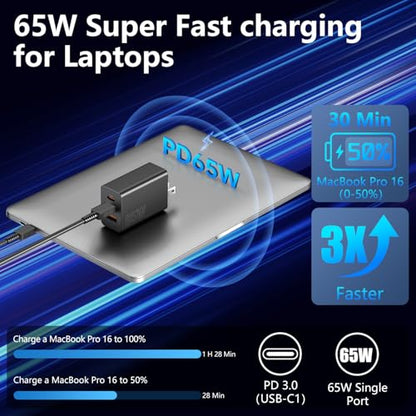 weiship 100W DP-A127G65 USB Type C Multi Port Charger Block 3 Ports