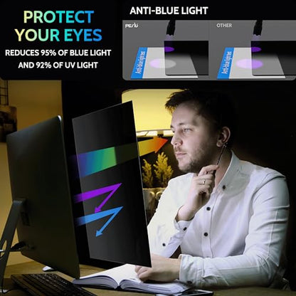 Peslv 27 Inch Privacy Screen Monitor Filter 16:9 Anti-Glare Blue Light Blocker