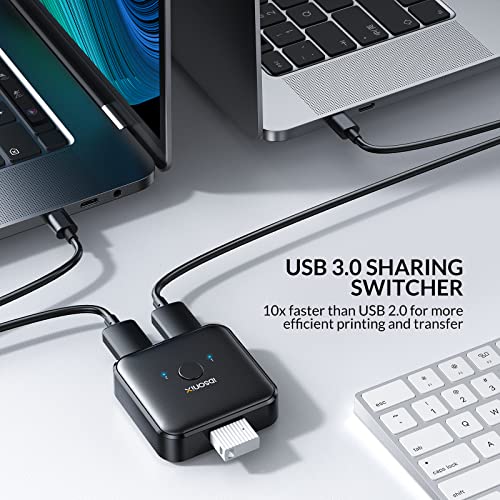 iDsonix USB 3.0 Switch 1 in 2 Out 5Gbps Bi-Directional with 3 Ports Aluminum Enclosure Model U3S01