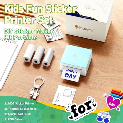 Phomemo 3.31" M02 203 DPI Thermal Mini Sticker Printer
