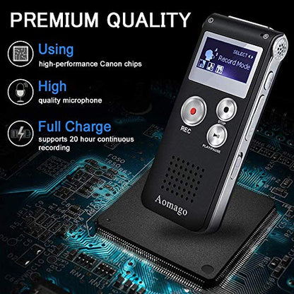 Aomago 64GB L169 USB Digital Voice Recorder