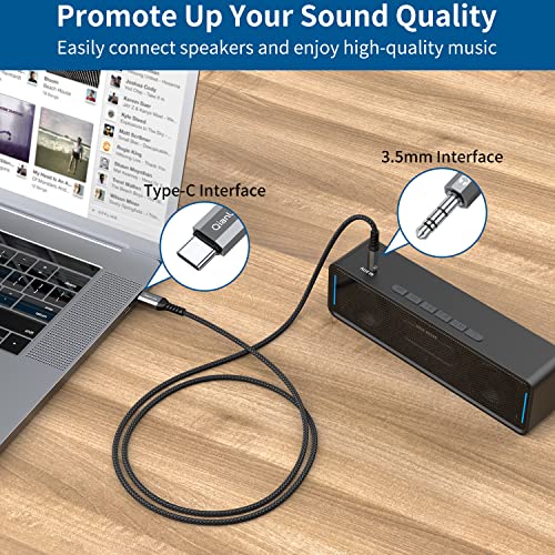 QianLink 3.3ft QL-C332PACK USB Type C to 3.5mm Auxiliary Audio Cable Male Male