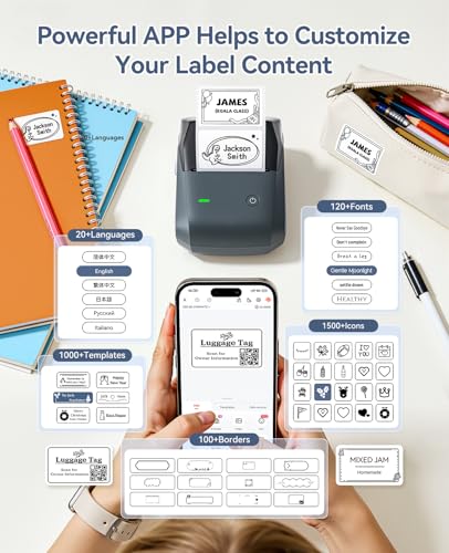NIIMBOT B1 Pro Bluetooth Thermal Label Printer 300x300 DPI Monochrome Portable Label Maker