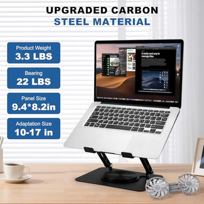 GcwJovialite 10-17.3 Inch WCY-LP-005 Active Cooling Laptop Stand with Dual Fans