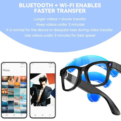Zigtik 8MP Black-GP01 Smart Glasses with AI Assistant