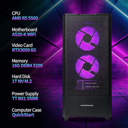 ZYNEEX S5 Black Tower Computer 1920x1080 Windows 11 Home