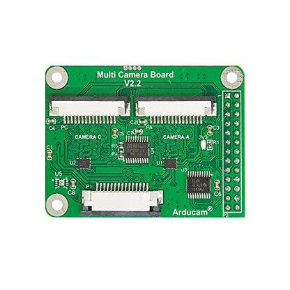 Arducam Multi Camera Adapter Module V2.2 Compatible with Raspberry Pi 5, 4B, V3, 8MP IMX219, 12MP IMX477