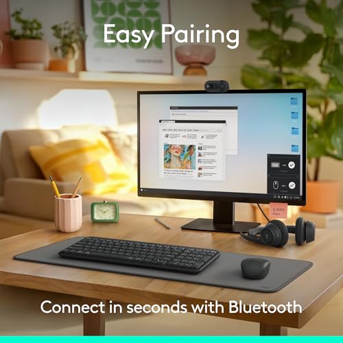 Logitech MK250 Wireless Keyboard and Mouse Combo 2 AAA Batteries Bluetooth Compatibility Windows MacOS 99 Keys Graphite