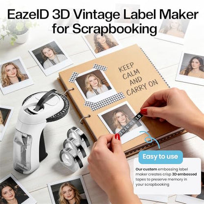 EazeID 4" x 4" Embossed Label Maker Machine Model Number: B0CYL6ZN3Z Monochrome