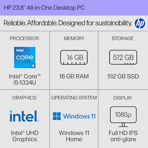 HP 23.8 inch All-in-One Desktop PC B91RVAA#ABA 1920x1080 IPS 60Hz