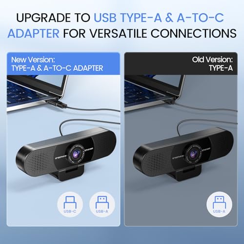 EMEET C960 1080P Webcam with Dual Microphones, USB Connectivity, Ultra Compact Design, Black