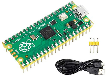 Bicool 2MB Pico Microcontroller Development Board with Pre-Soldered Header Based on Raspberry Pi RP2040 Chip Dual-Core Cortex M0+ 133MHz