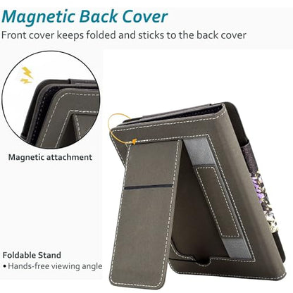 KEROM 7 Inches Kindle Paperwhite & Colorsoft Case, Floral Design, Water Resistant, Slim Fit Shell, Polycarbonate/Polyurethane