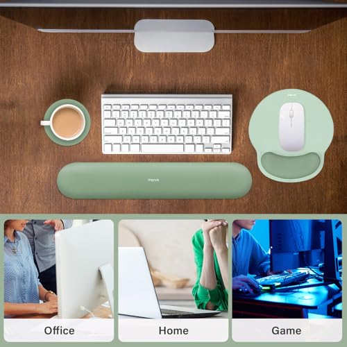 MOSISO 17.32in Keyboard Wrist Rest & 9.65in Mouse Pad Support Ergonomic Neoprene