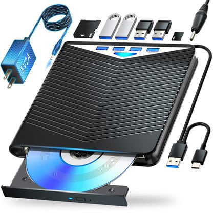 Dainty 7-in-1 External Blu-ray Drive BD-XL 100GB Compatible USB 3.0 Type-C with Hub Functionality