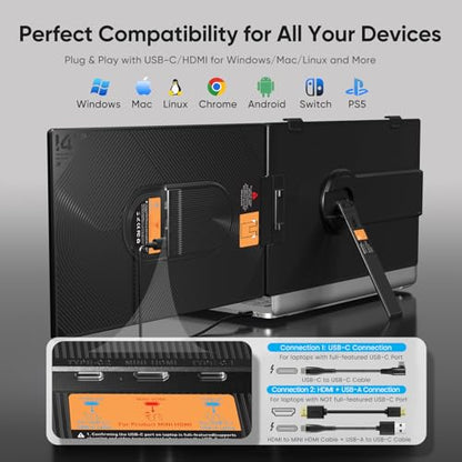 VueForge 14.1" A3 FHD 1080p 60Hz IPS Laptop Screen Extender