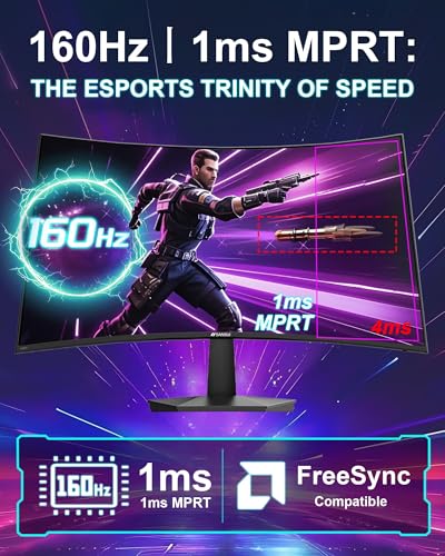 SANSUI 27 Inch Curved ES-G27C1L FHD 1080p 160Hz LED Monitor
