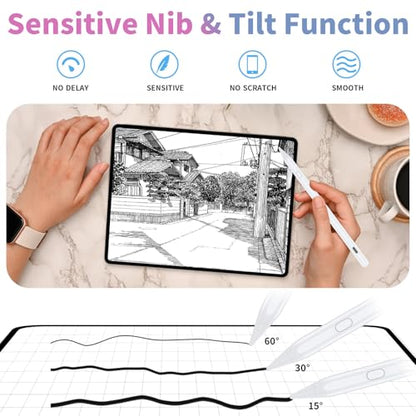 BQSS Stylus Pen for iPad A16 Ge 6th/7th/8th/9th/10th/Pro 2018-2023 White