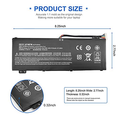 Wymisnit 15.4V 5875mAh AP18E7M AP18E8M Lithium Ion Battery for Acer Nitro 5, Nitro 7, Predator Helios 300, Triton 300 Series