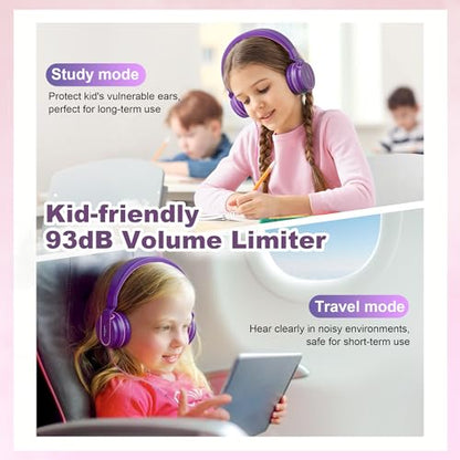 AILIHEN I35-PP Wired Headphones 93dB Volume Limiter On-Ear Headphones for Kids