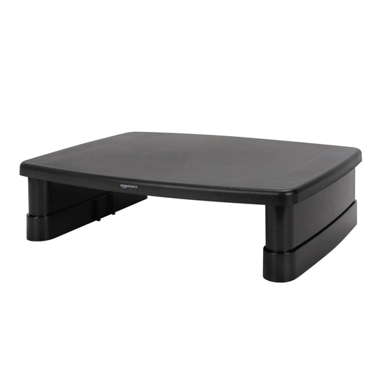 Amazon Basics Height Adjustable Monitor Stand Riser with Storage Organizer - 22 lbs Capacity, Multi-Height Adjustment, Ergonomic Design